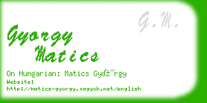 gyorgy matics business card